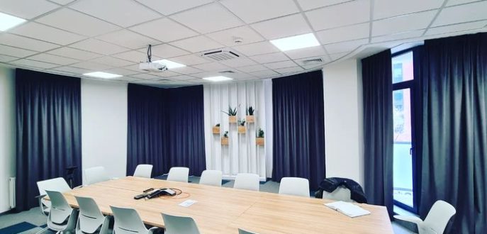 Soundproof office curtains