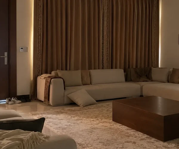 velvet curtains installation project the valley emaar al ain road